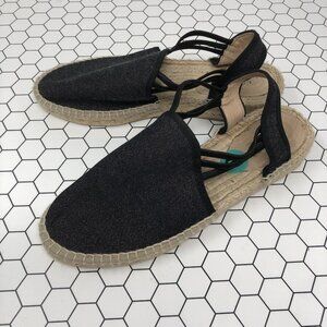 Picon Sling back Espadrilles Denim Blue Gold 8